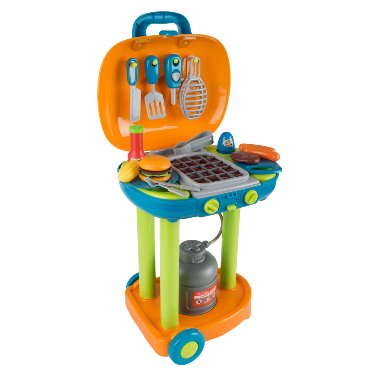Hey! Play Bbq Grill Kids Playset With Sounds Lights Accessories Food Utensils